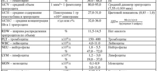 Показатели крови при воспалении